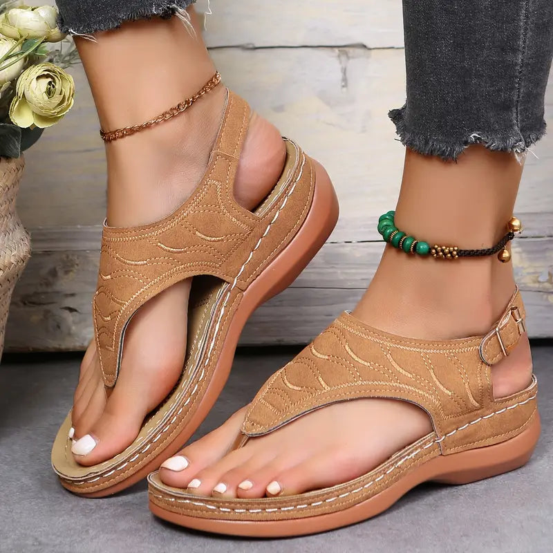 Sandalias de cuña para mujer - Retro Chic Comfort