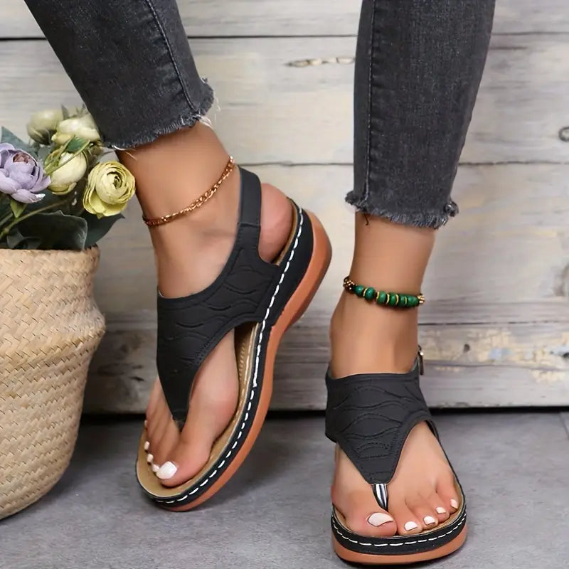 Sandalias de cuña para mujer - Retro Chic Comfort