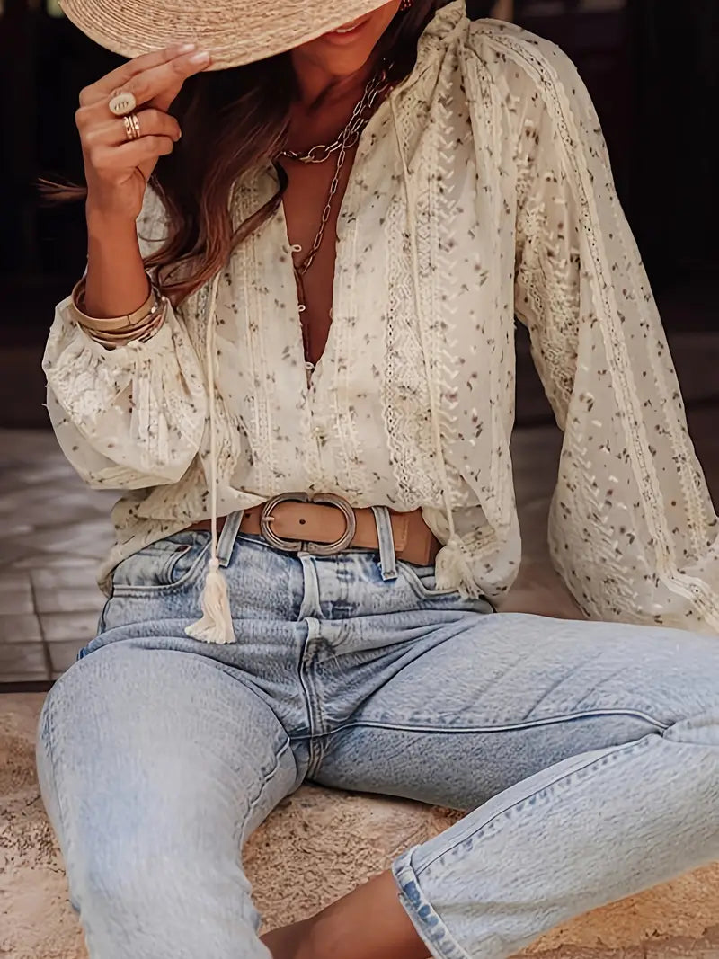 Blusa Elegante con Estampado Floral – Ligera y Femenina