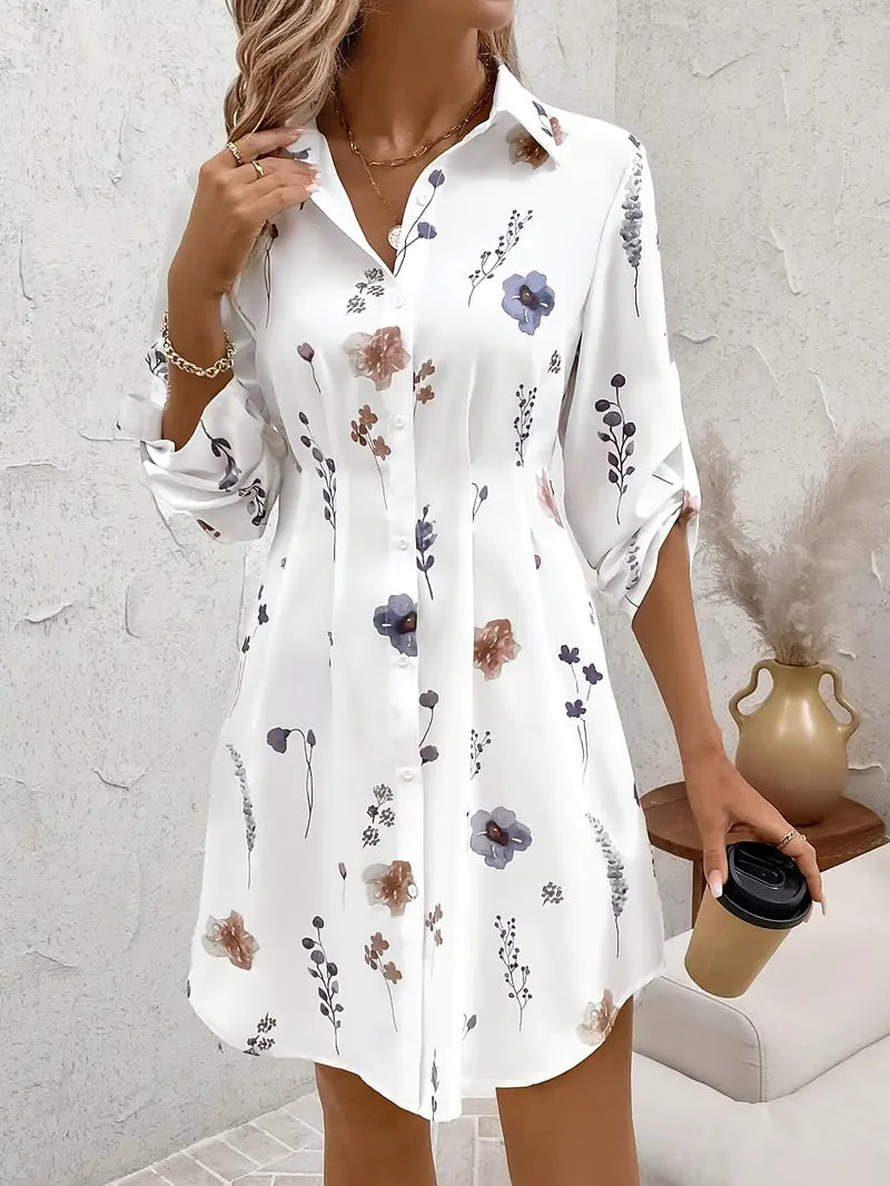 Elegante Vestido Camisero Floral - Fresco, Fluido y Femenino