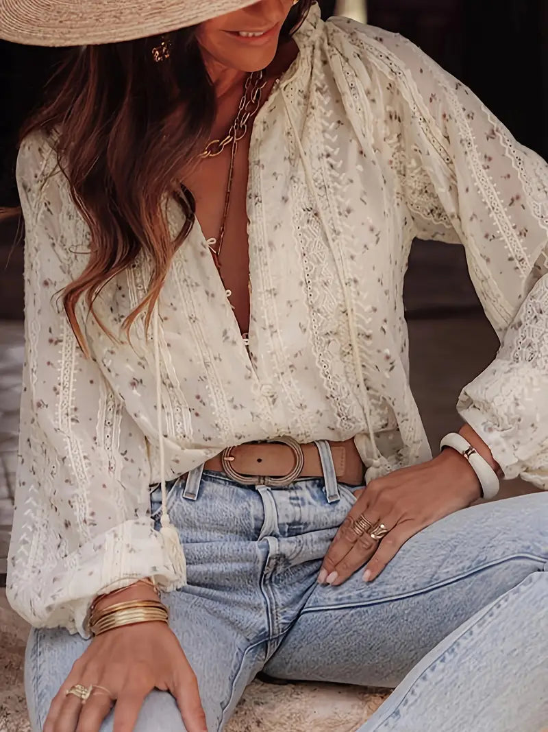 Blusa Elegante con Estampado Floral – Ligera y Femenina