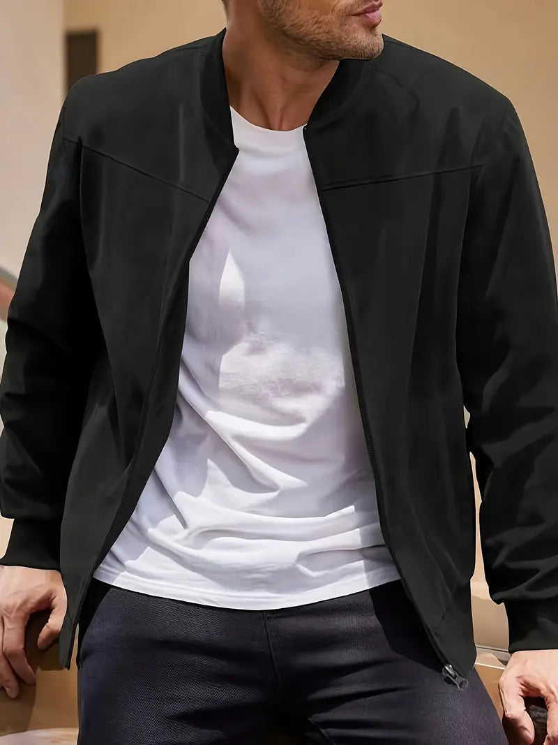 Chaqueta retro con cremallera para hombre