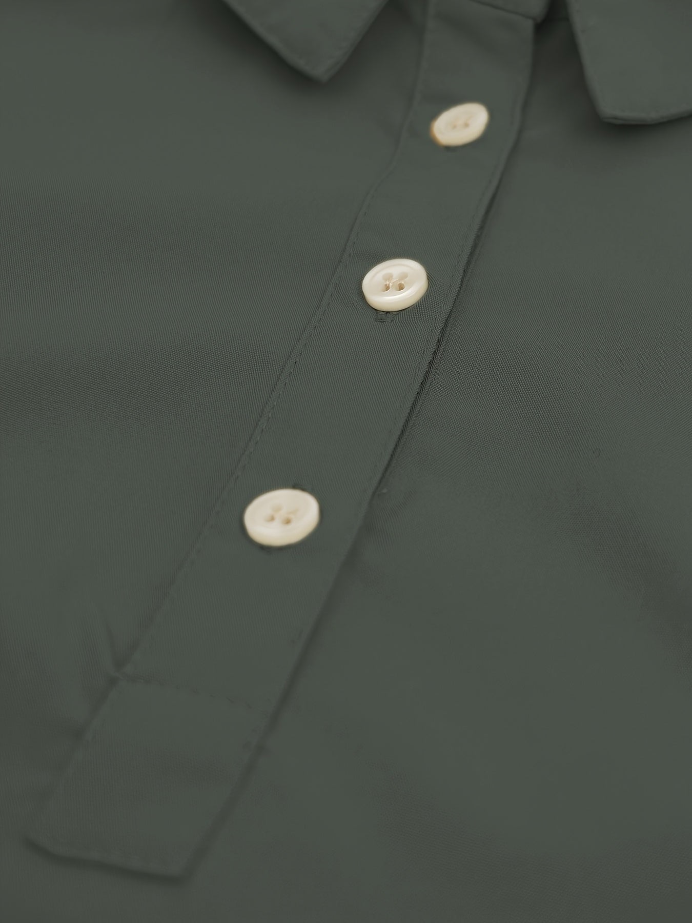 Vestido mini entallado para mujer con cuello – Verde oliva