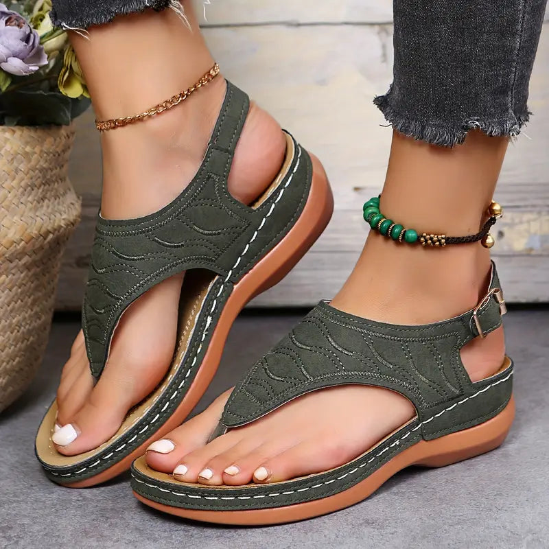Sandalias de cuña para mujer - Retro Chic Comfort