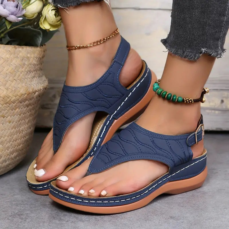 Sandalias de cuña para mujer - Retro Chic Comfort