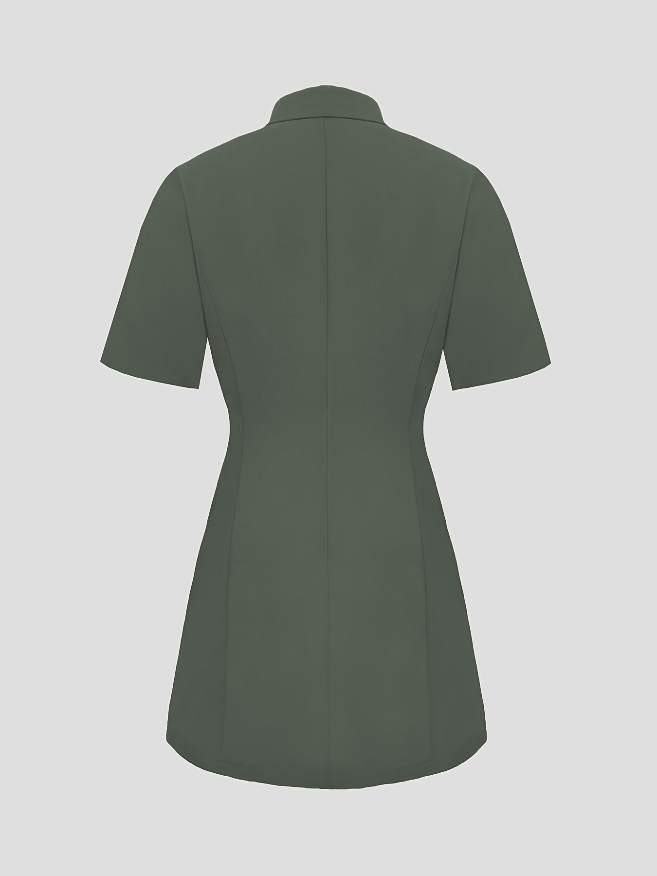 Vestido mini entallado para mujer con cuello – Verde oliva