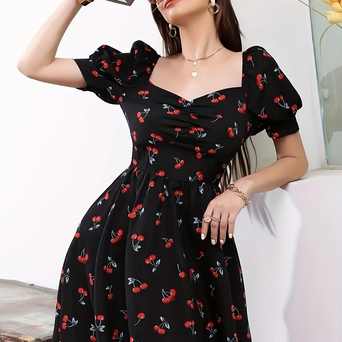 Vestido elegante con estampado – Moda de verano