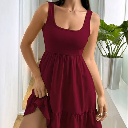 Vestido sin mangas con volantes elegante para mujer