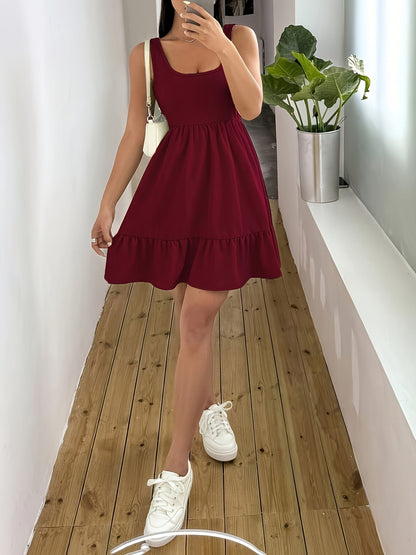 Vestido sin mangas con volantes elegante para mujer