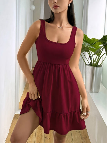 Vestido sin mangas con volantes elegante para mujer