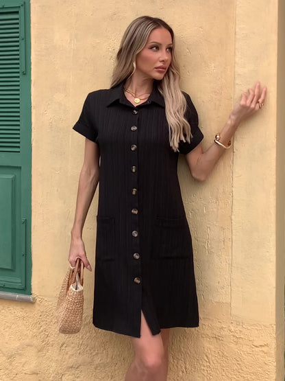 Túnica de mujer con cuello y bolsillos – Disponible en varios colores
