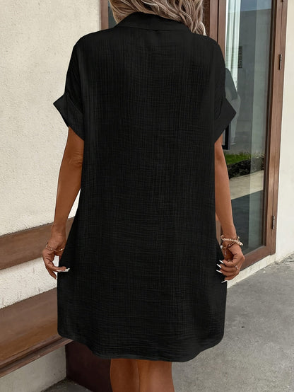 Túnica de mujer con cuello y bolsillos – Disponible en varios colores